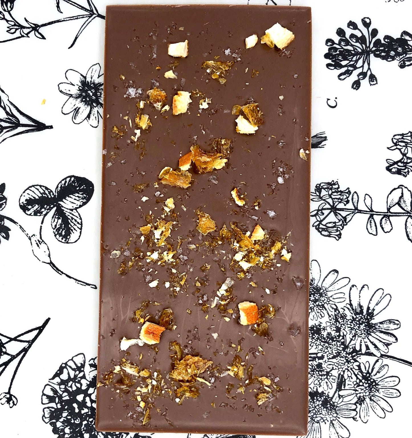 38% Organic Milk Chocolate Bar w/ Orange & Alaskan Sea Salt