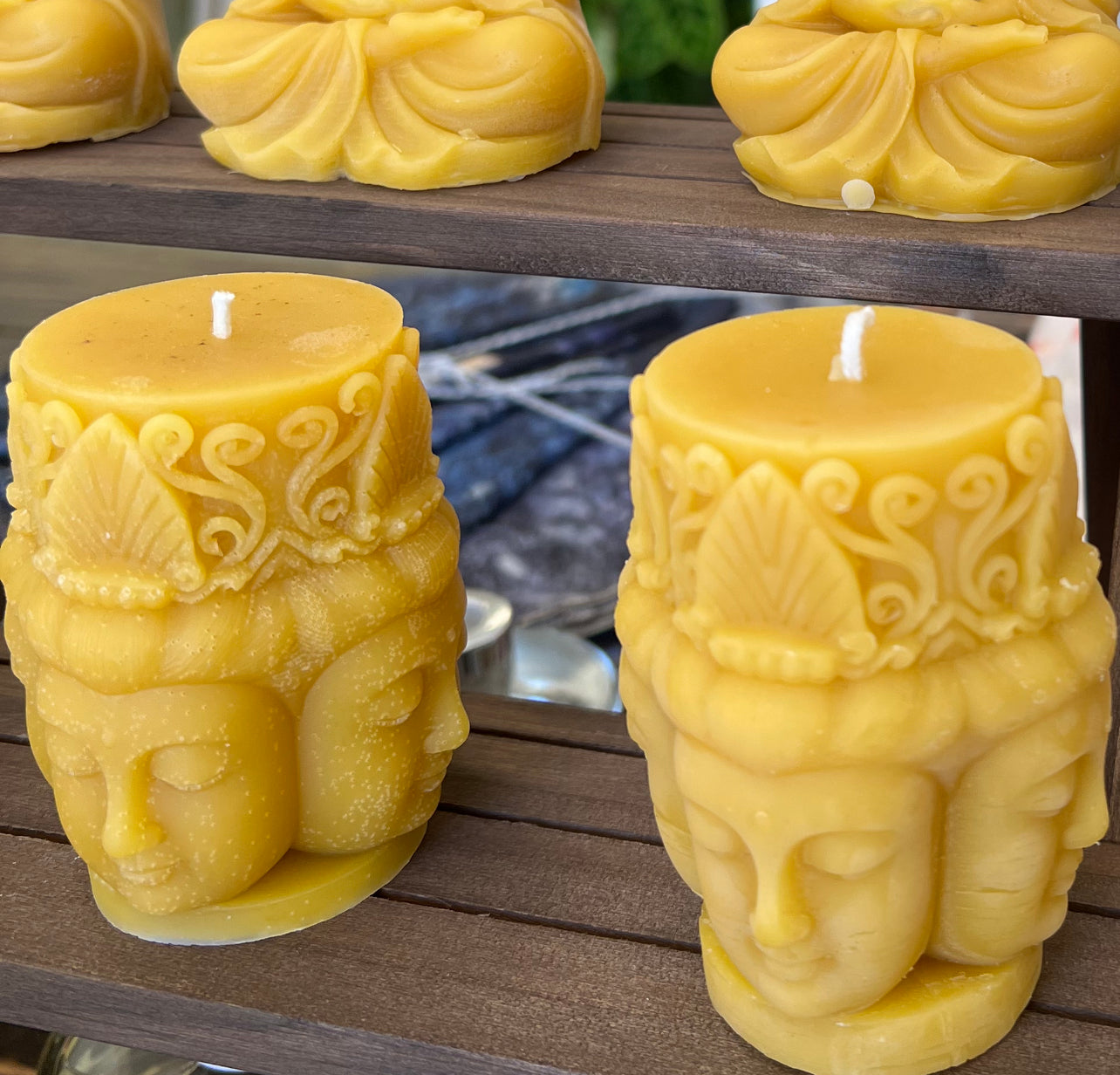 Beeswax Buddha Candle