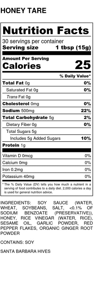 Santa Barbara Hives Honey Tare