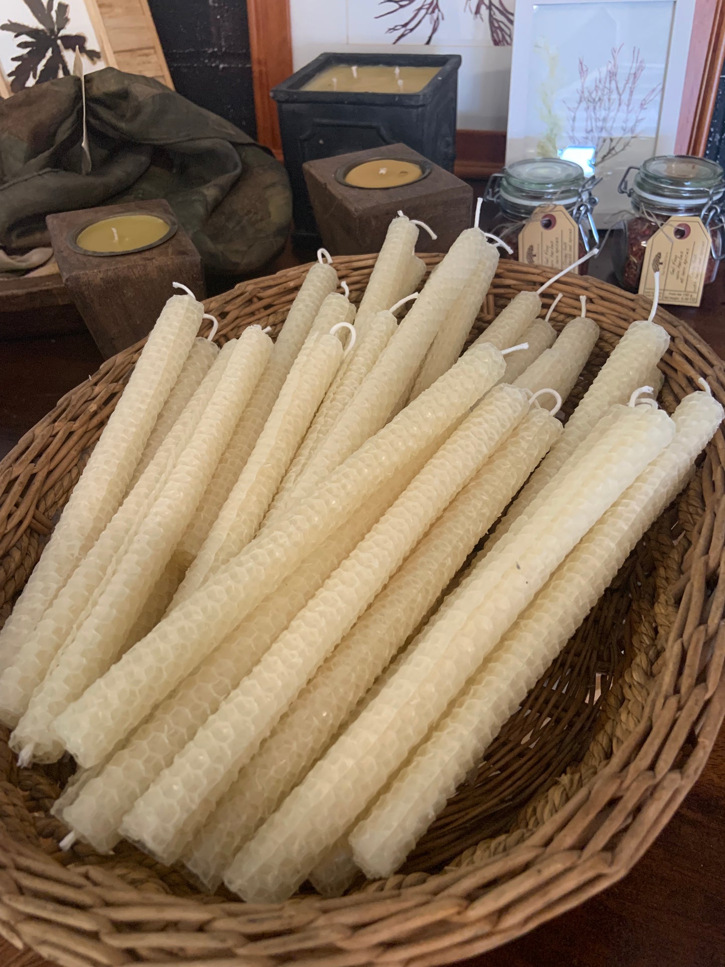Hand Rolled Beeswax Taper Candles