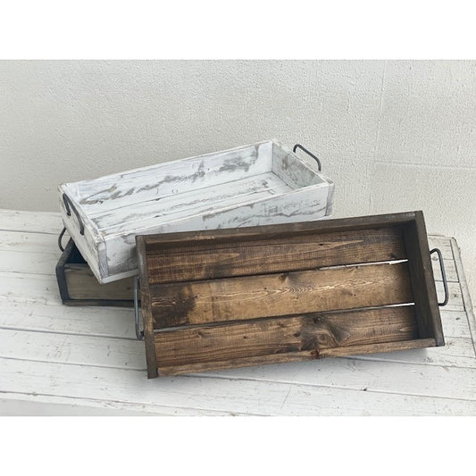 Medium Rustic Wood Tray