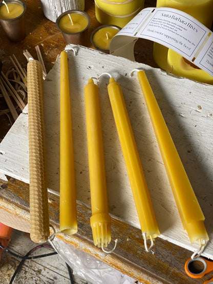 Hand Rolled Beeswax Taper Candles