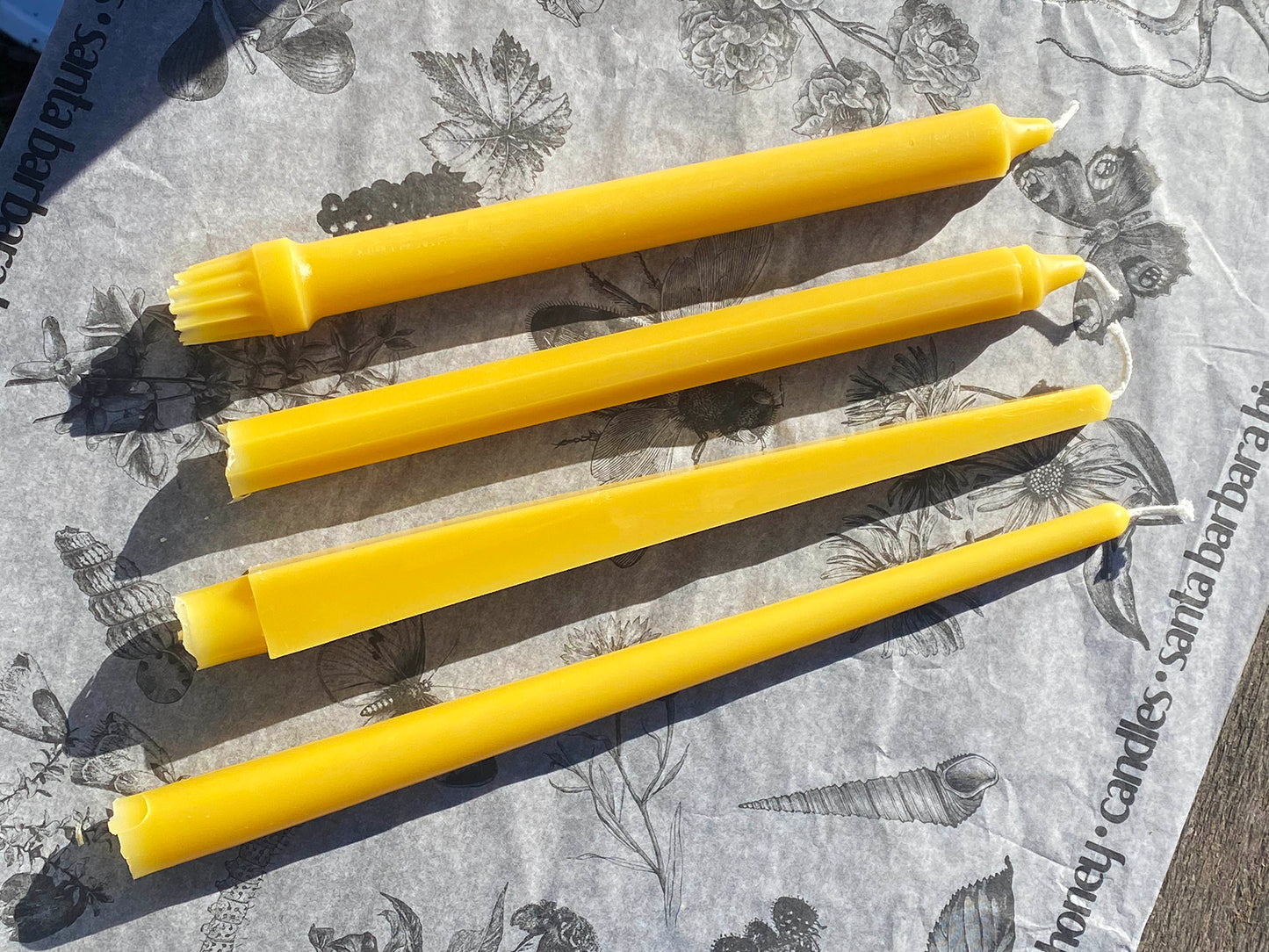 Octagon Beeswax Taper Candles