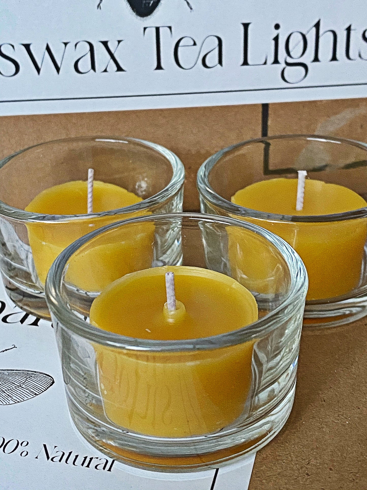 Beeswax Tea Light Candles set of 12