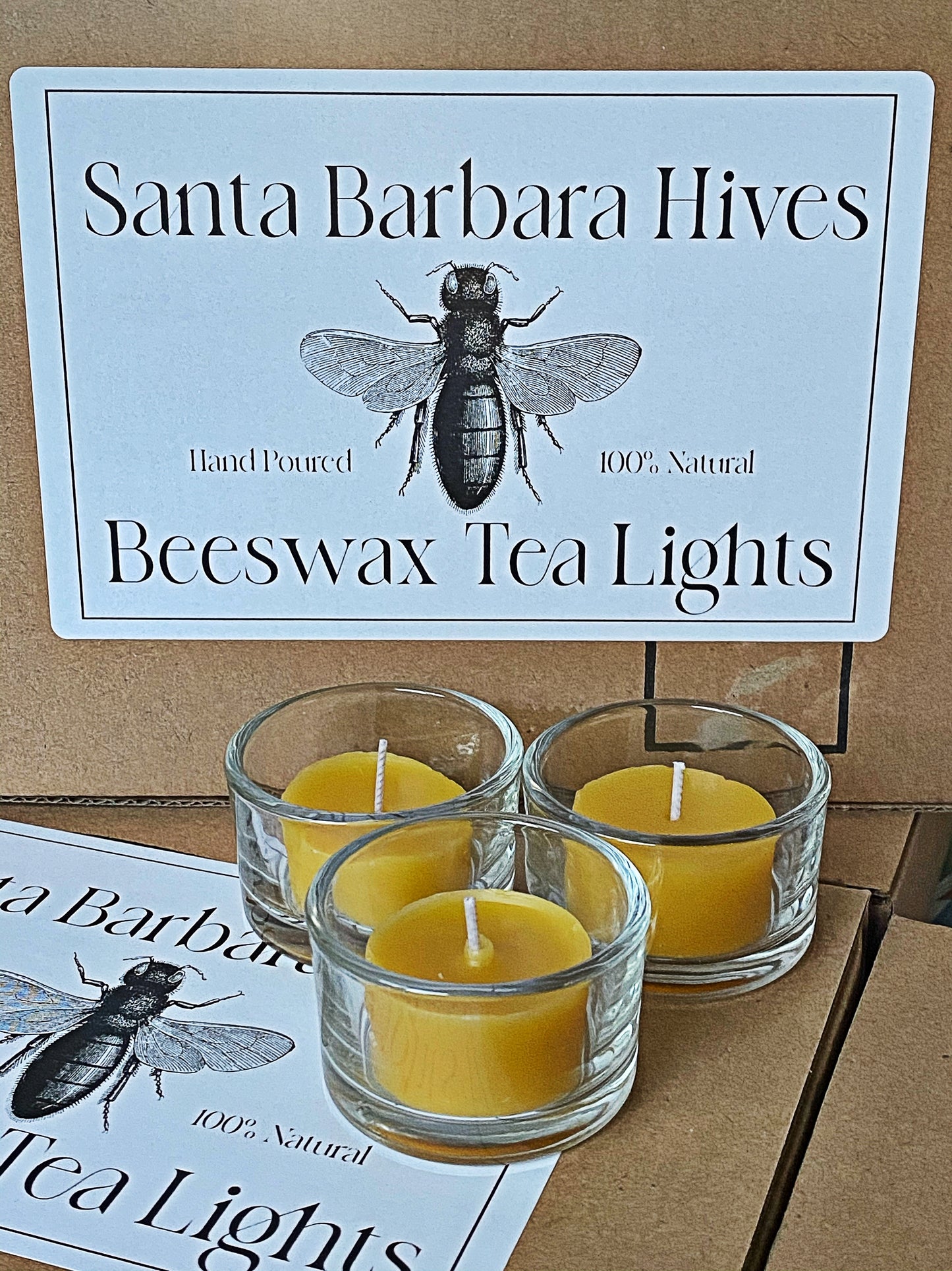 Beeswax Tea Light Candles set of 12